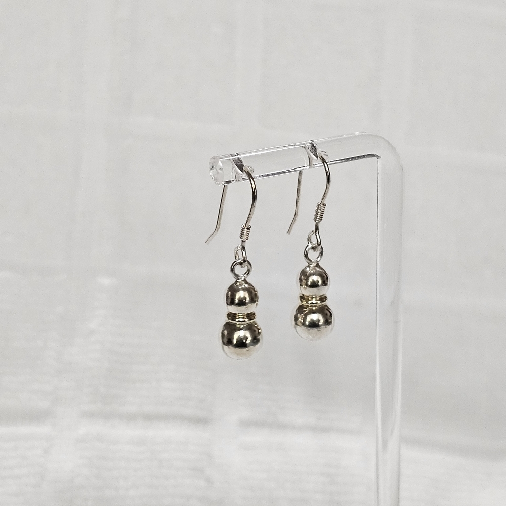 Silpada 925 Silver Double Ball Bead Drop Earrings - Picture 5 of 8